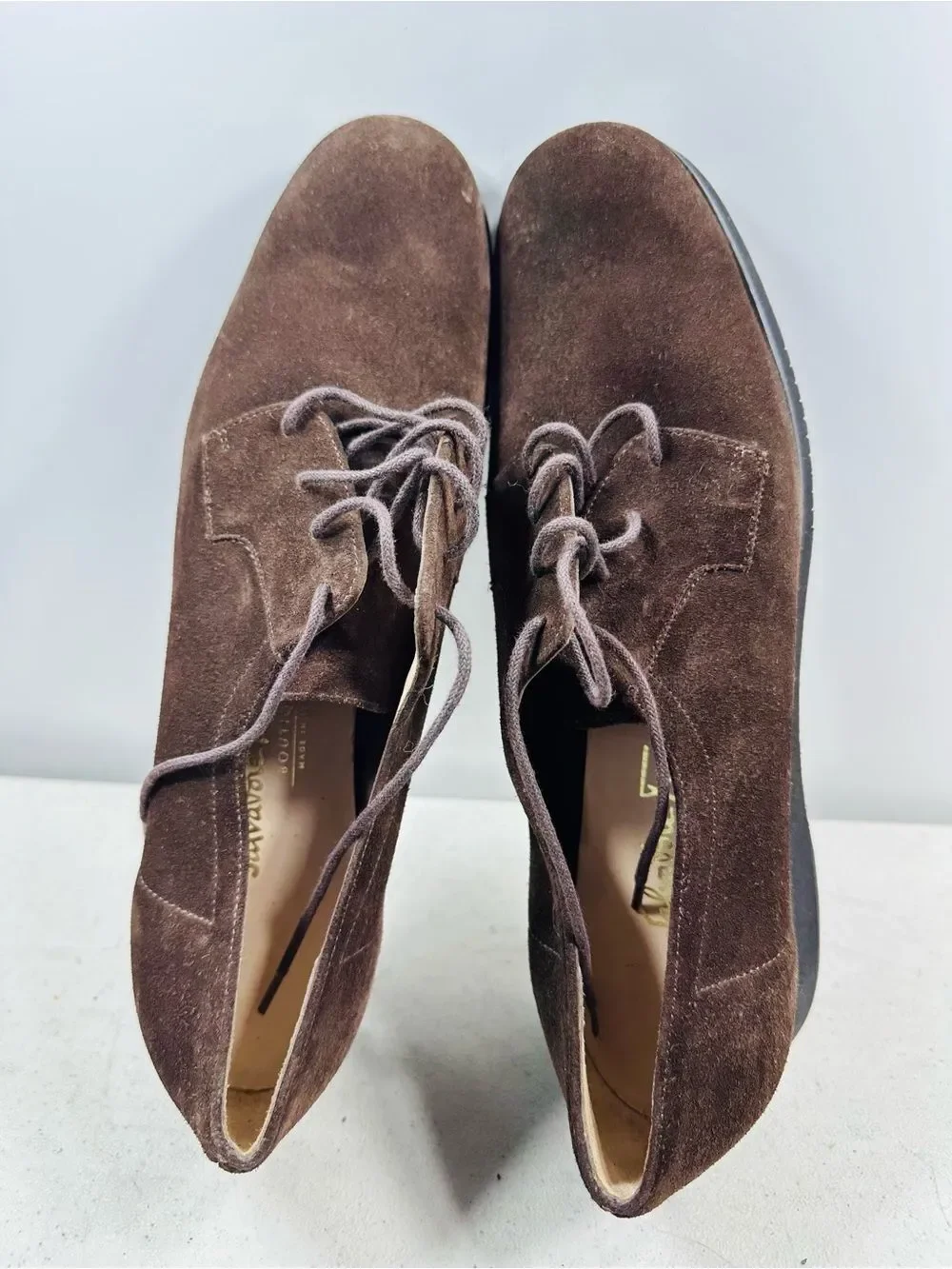 Salvatore Ferragamo brown suede oxfords size 10AA